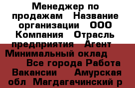 Менеджер по продажам › Название организации ­ ООО Компания › Отрасль предприятия ­ Агент › Минимальный оклад ­ 30 000 - Все города Работа » Вакансии   . Амурская обл.,Магдагачинский р-н